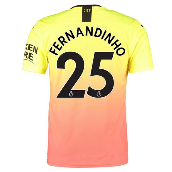 Camiseta Manchester City NO.25 Fernandinho 3ª 2019/20 Naranja